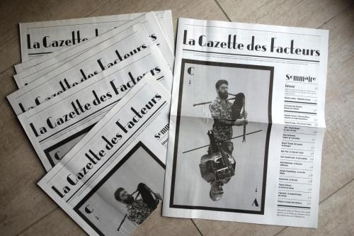 Création graphique et mise en page de la Gazette des facteurs d'instruments de musiques traditionnelles, éditée à 8000 ex. sur papier journal.